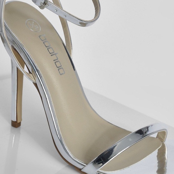 METALLIC BARELY THERE STILETTO HEEL - Picture 5 of 5